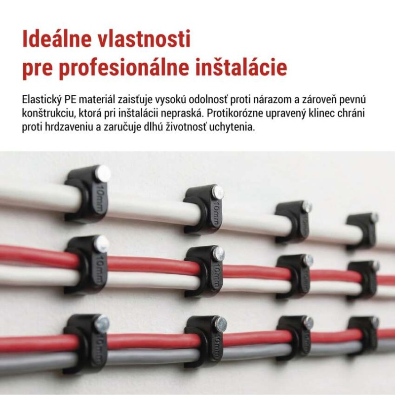 Káblová príchytka 10 mm, čierna, 50 ks 1