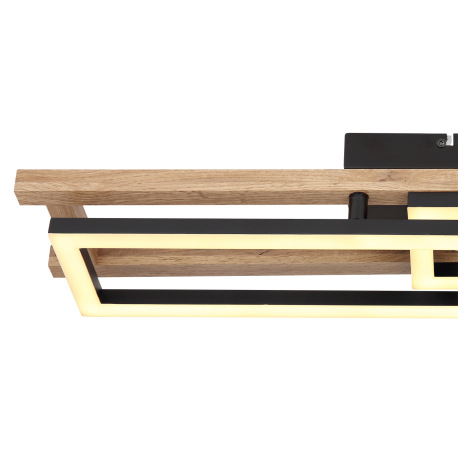 Stropné svietidlo, kov čierny, MDF tmavohnedý, plast biely, otočné, DxŠxV:690x365x105mm, vrátane LED 5