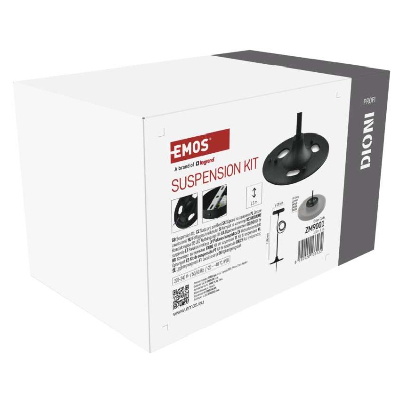 Závesná súprava pre led svietidlá cierna 3