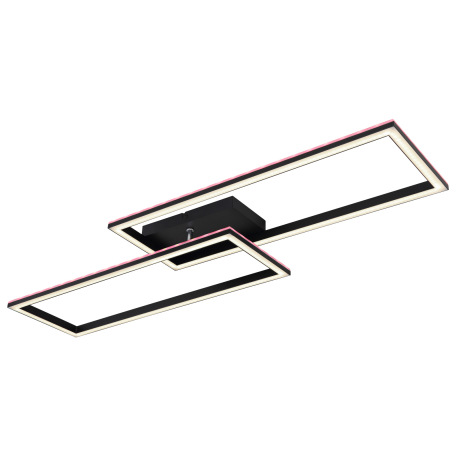 Stropné svietidlo kov/hliník čierny, akryl biely, stmievateľné, prepínanie nástenným vypínačom, meni 10