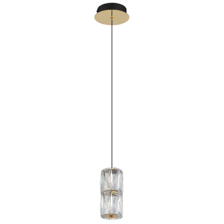 Závesná lampa, kov zlatej farby antik, kov čierny matný, sklo číre, kábel PVC čierny, výškovo nastav 4