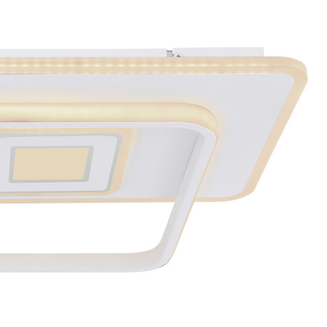 Stropné svietidlo, kov biely, chróm, akryl biely, pamäťová funkcia, nočné svetlo, stmievateľné, diaľ 16