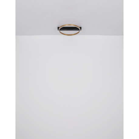 Stropné svietidlo kov čierny matný, kov zlatej farby, plast biely, prepínanie funkcií nástenným vypí 10