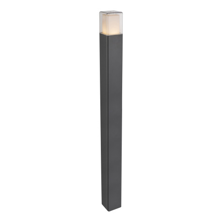 Vonkajšie svietidlo, hliník, čierna, sklo opálové a číre, IP44, DxŠxV: 85x85x1100, vrátane 1xLED 12W