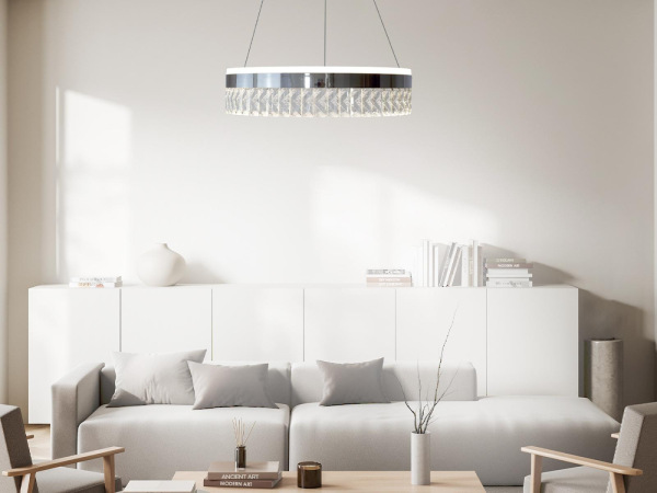 LED luxusné závesné krištáľové svietidlo s diaľkovým ovládačom 90W - TA2300/CH 2