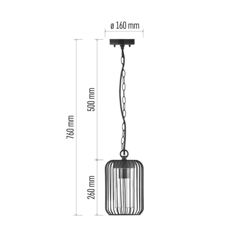 Zahradné závesné svietidlo SALVIA, 16 x 16 x 32 cm, 1 x E27, 15 W 5