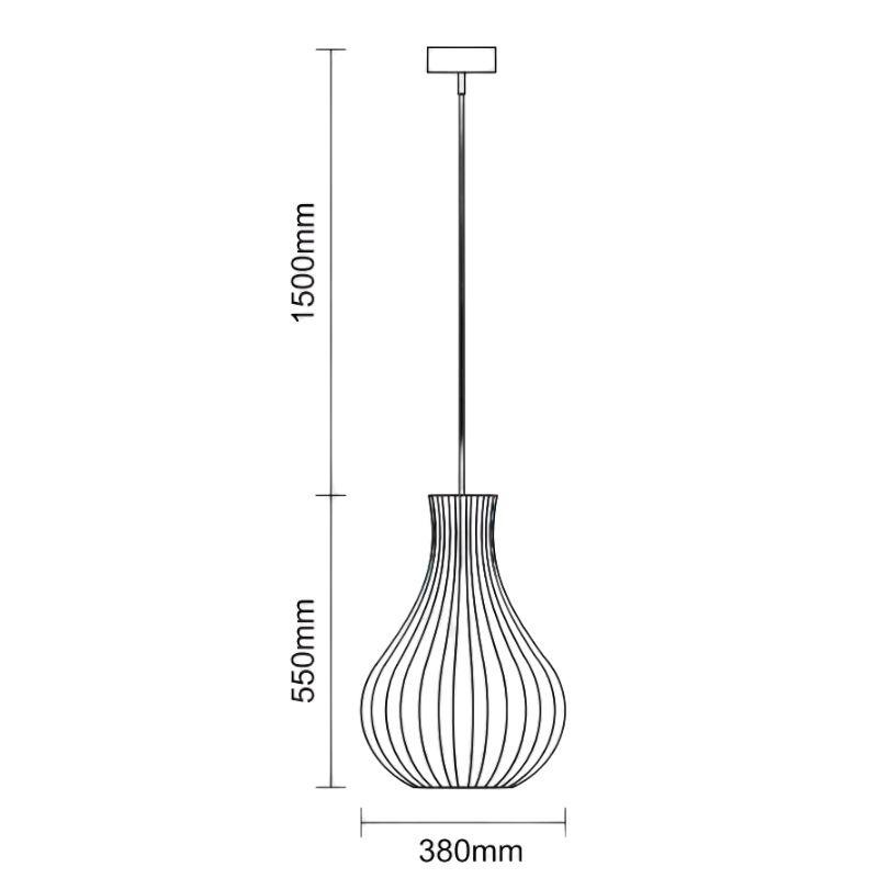 Závesný luster z masívneho dreva E27 / 380 - WRE092 8