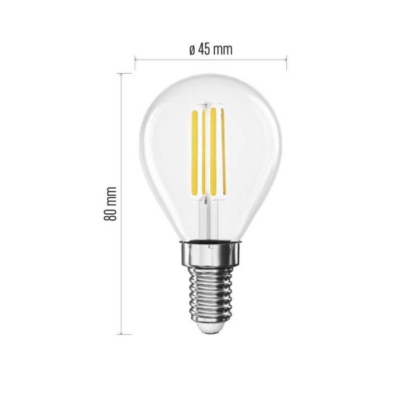 LED žiarovka Filament Mini Globe A CLASS / E14 / 3,8 W (60 W) / 806 lm / teplá biela 1
