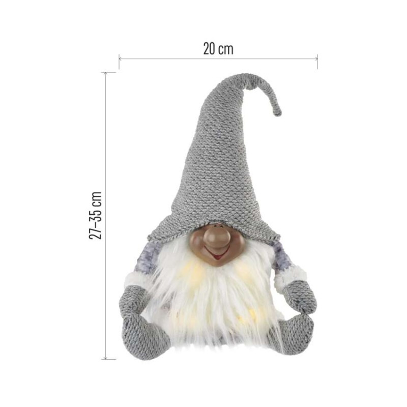 LED vianočný škriatok, 35 cm, 3× AA, vnút., teplá biela 2