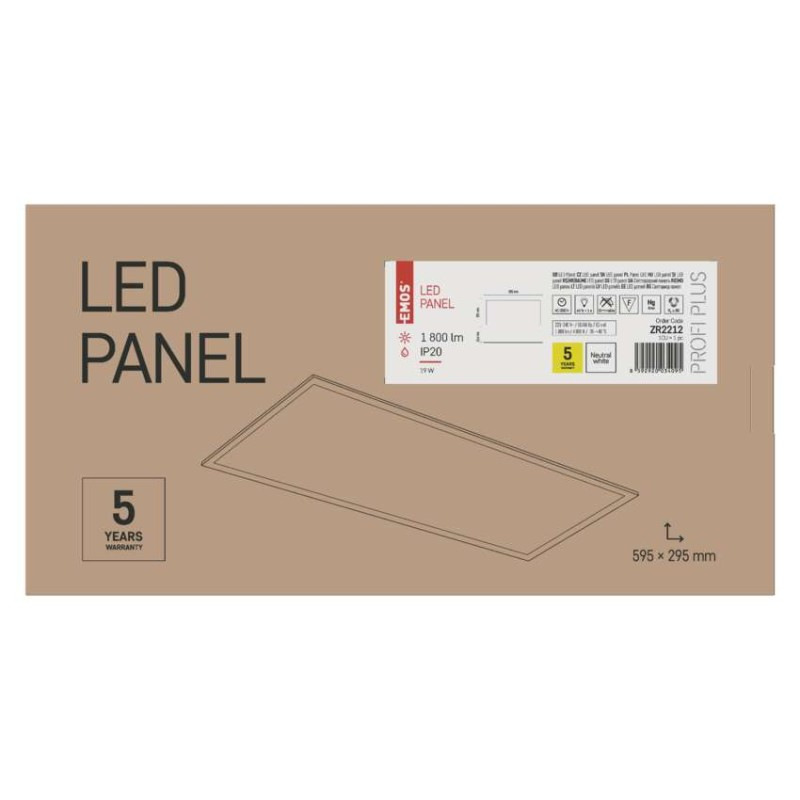 LED panel PROXO 30×60, obdĺžnikový vstavaný biely, 19W neutr. b. 3