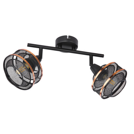 Nástenné svietidlo, kov čierny a zlatý, DxŠxV:275x120x215, bez žiaroviek 2xE14, max. 40W 230V 2