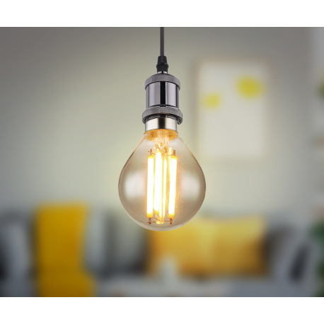 LED žiarovka, sklo dymové, hliník strieborný, PVC biely lesklý, ø:45 mm, V:78 mm, 1xE14 ILLU LED 6W 1