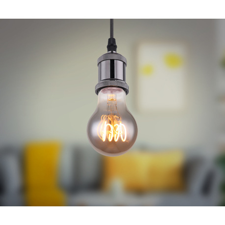 LED žiarovka, sklo dymové, stmievateľná, ø: 60mm, V: 106mm, 1x E27 LED 4.5W 230V, 150lm zdroj, 150lm 4