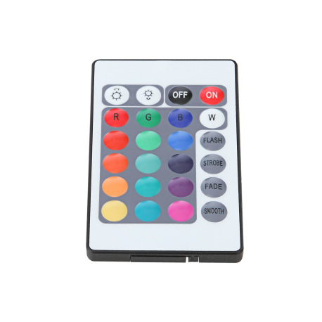 LED pásik plastový biely, stmievateľný, RGB menič a fixácia farieb, diaľkové ovládanie, možnosť skrá 18