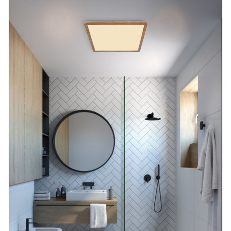 Stropné svietidlo, plast so vzhľadom dreva, plast satinovaný, biely, niekoľko úrovní cez nástenný sp 13