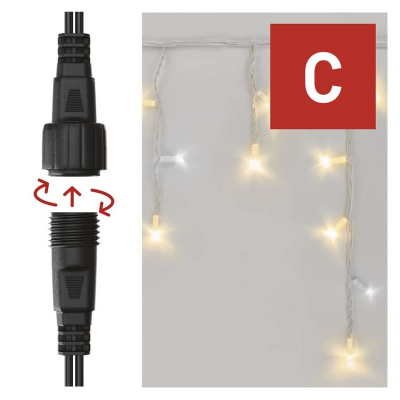 Profi LED spojovacia reťaz blikajúca biela – cencúle, 3 m, vonkajšia, teplá/studená biela 4