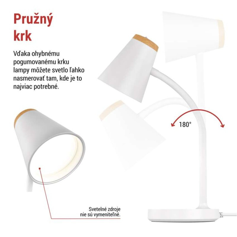 LED stolná lampa TARA, biela 5