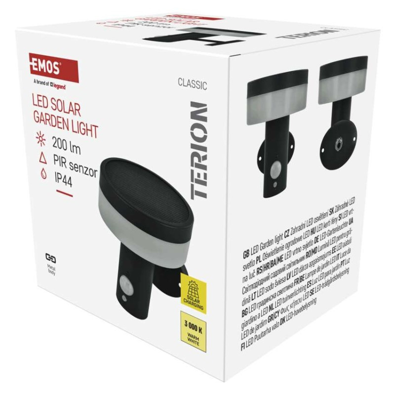 LED záhradné solárne nástenné svietidlo TERION, senzor súmraku, 12,5 x 14,7 x 14,2 cm 7
