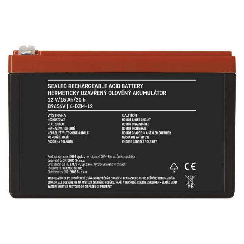 Bezúdržbový olovený trakčný aku. 12 V/15 Ah, faston 6,3 mm 7