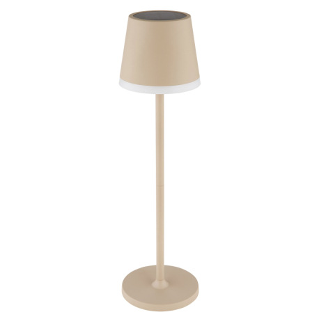 Solárne svietidlo, kov/plast piesková farba, plast čierny, plast satinovaný, vypínač, vrátane aku CR 2