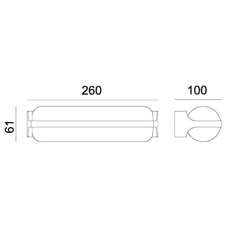 Vonkajšie svietidlo, hliník antracit, plast opál, svieti smerom dole aj hore, IP54, ŠxV:260x60, H:10 9