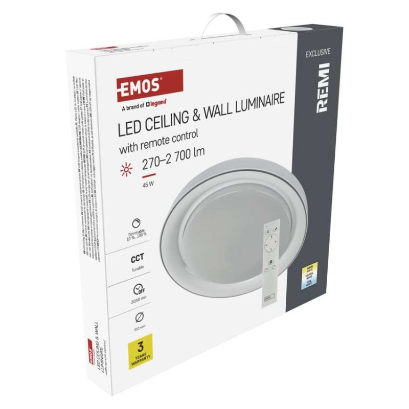 LED prisadené svietidlo REMI, kruhové 45W, stmiev.so zmenou CCT 13