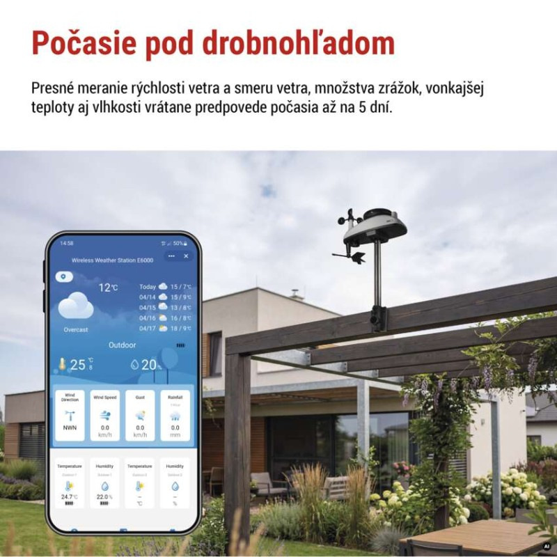 GoSmart bezdrôtová meteostanica E6000 3