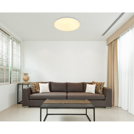 Stropné svietidlo, kov biely, akryl biely, ø: 495 mm, V: 90 mm, vrátane LED 24W 230V, zdroj 2500lm, 8