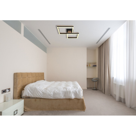 Stropné svietidlo, kov čierny matný, MDF so vzhľadom dreva, plast čierny matný, plast biely, otočné/ 10