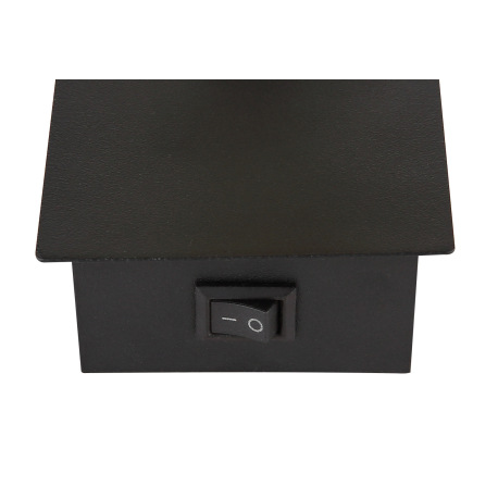 Nástenné svietidlo, kov čierny, dymové sklo, s vypínačom, ŠxV:70x140mm, H: 155mm, bez žiarovky 1x E1 6