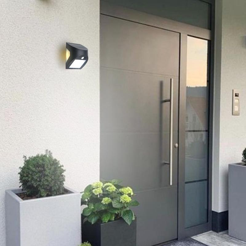 LED čierne nástenné solárne svietidlo 3W / 3000K / 4000K - LS025 3