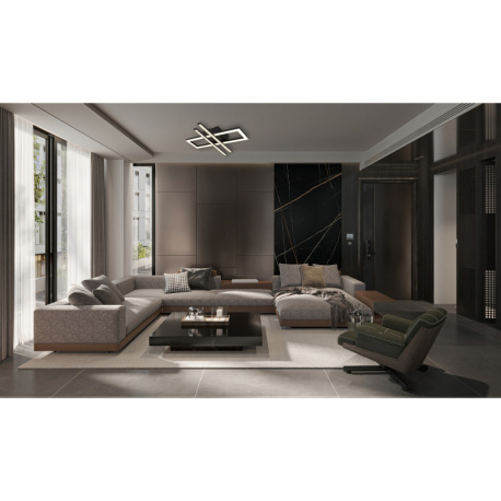 Stropné svietidlo, plast čierny matný, plast čierny matný, plast krištále číry, plast biely, polohov 9