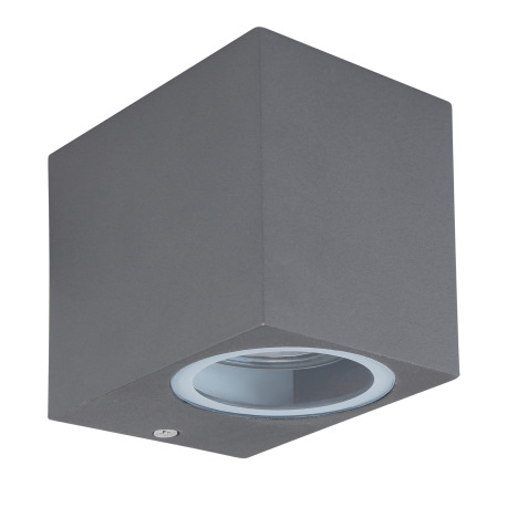 Vonkajšie svietidlo, hliník antracit, sklo priehľadné, svieti smerom dole, IP44, ŠxV:70x80, H:90, be 10