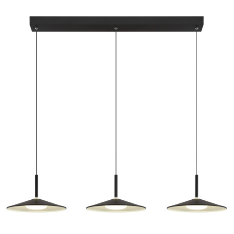 Závesné svietidlo, kov čierny matný, akryl biely, kábel PVC čierny, možnosť skrátenia výšky, DxŠxV: 3