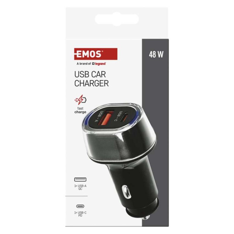 USB adaptér do auta PD/QC 48 W 3