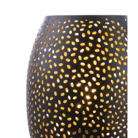 Stolová lampa, kov zlatý, kov čierny, matný zlatý, kábel 1,5m, tienidlo s dekoratívnym dierovaním, v 18