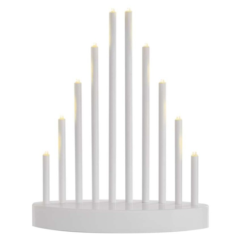 LED svietnik biely, 24,5 cm, 3x AA, vnútorný, teplá biela, časovač