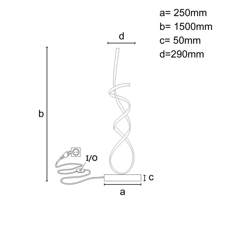 LED dizajnová stojaca lampa 80W - JF2302/CH 8