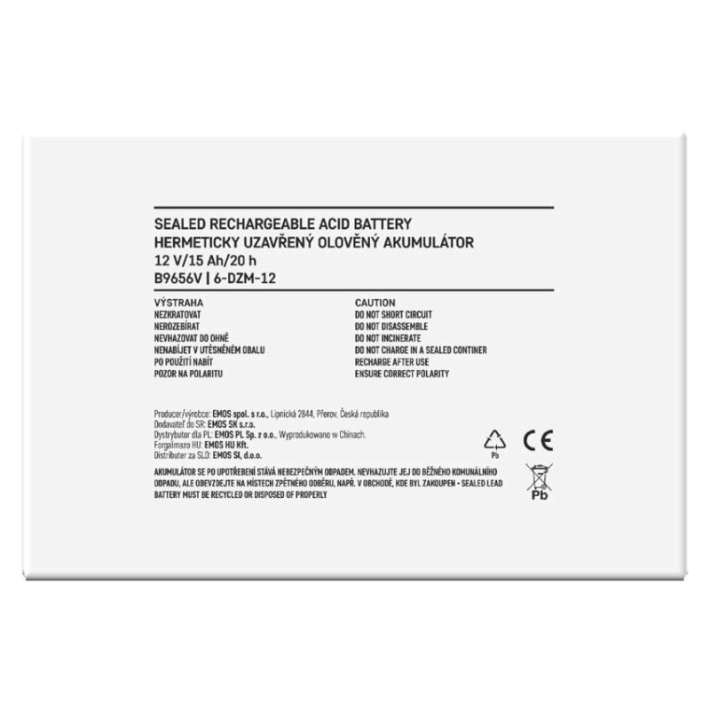 Bezúdržbový olovený trakčný aku. 12 V/15 Ah, faston 6,3 mm 9