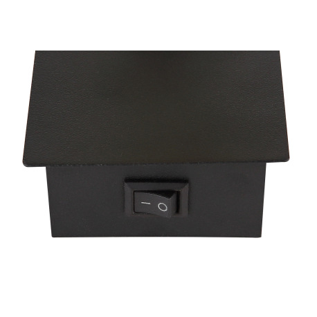 Nástenné svietidlo kov čierny matný, kolískový vypínač na výrobku, ŠxV: 60x120mm, H: 90mm, bez 1x GU 11