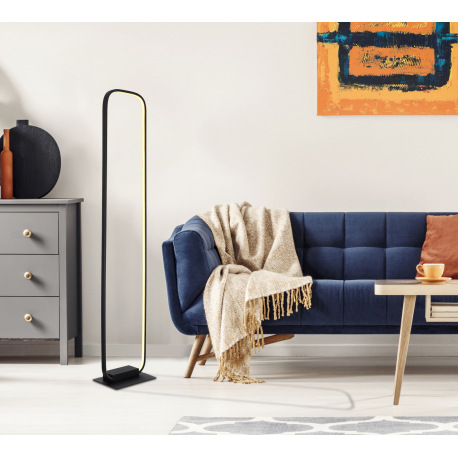 Stojanové svietidlo, kov čierny, plast opál, kábel 1,8m, vypínač, DxŠxV:230x180x1300, vrátane 1xLED 7