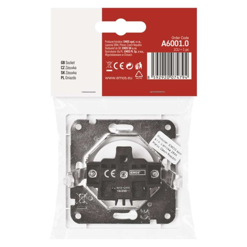 Zásuvka jednonásobná, biela 4