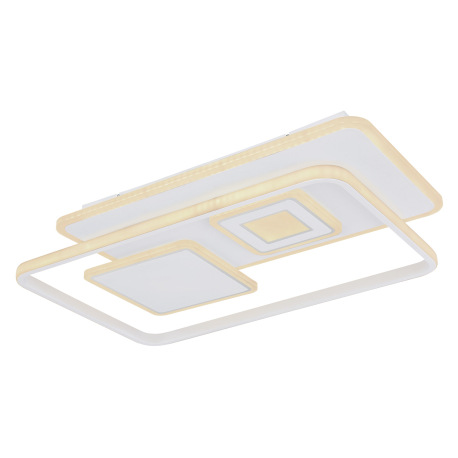 Stropné svietidlo, kov biely, chróm, akryl biely, pamäťová funkcia, nočné svetlo, stmievateľné, diaľ