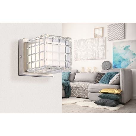 Nabíjateľná stolová lampa, kov nikel,akryl číry, satinovaný povrch, biely PVC kábel, dotykové zapnut 3