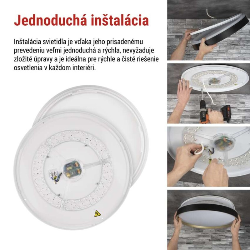 LED nástenné svietidlo ILVI, kruhové 30 W, stmievanie + CCT, čierna + šampanská 4