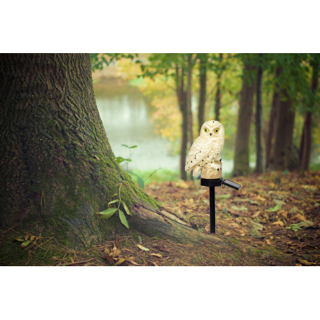 Solárne svietidlo, plast čierny, plast bielo hnedý, so sovou, IP44, vypínač, akumlátor AAA 300mAh 1, 11
