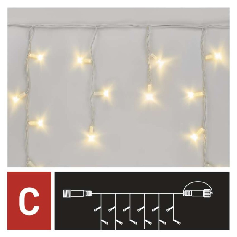 Profi LED spojovacia reťaz biela – cencúle, 3 m, vonkajšia, teplá biela 8