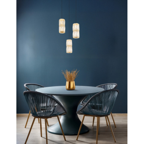 Závesná lampa, kov zlatej farby antik, kov čierny matný, sklo číre, kábel PVC čierny, výškovo nastav 11