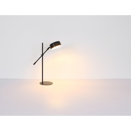 Stolová lampa, kov chróm, plast satinovaný, nastaviteľné pomocou kĺbu, kábel 1,5m, vypínač, DxŠxV:42 14