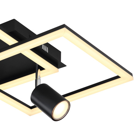 Stropné svietidlo kov čierny matný, plast biely, prepínanie funkcií nástenným vypínačom, DxŠxV: 420x 5